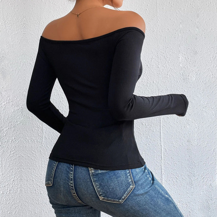 Black Full Sleeved Off-Shoulder Top