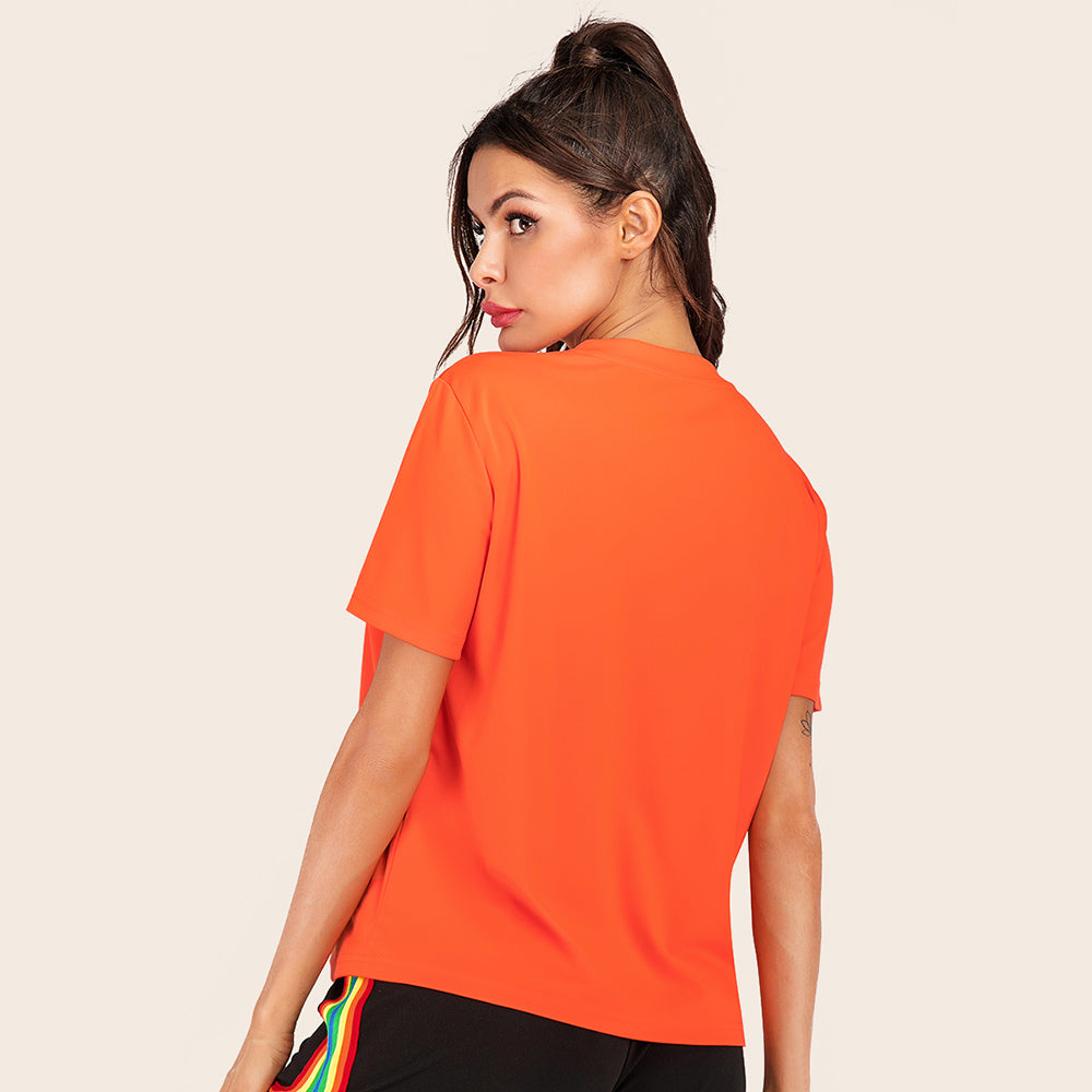 Orange Typography T-Shirt