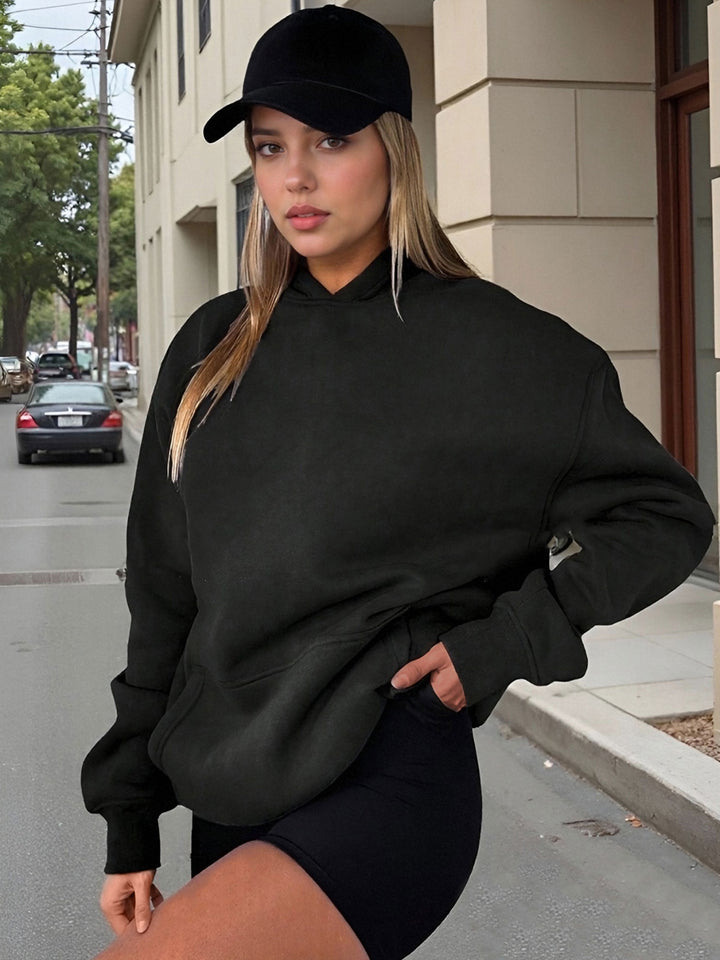 Black Full sleeve hooded sweatshirt