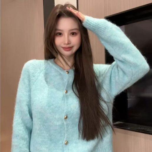 Light Blue Full Sleeve Front Buttoned Cardigan