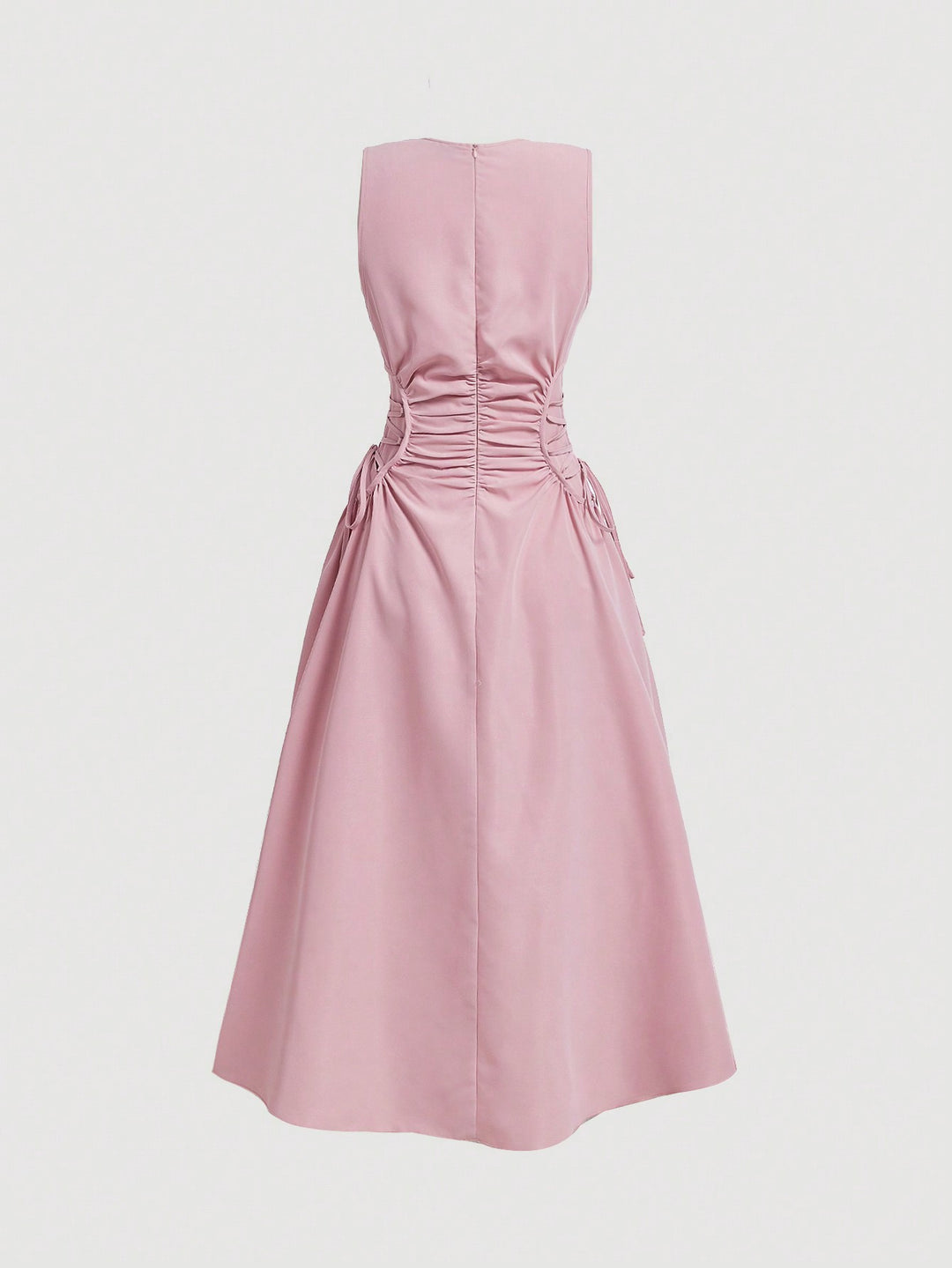 Pink Elasticated Cinched Waist Dress