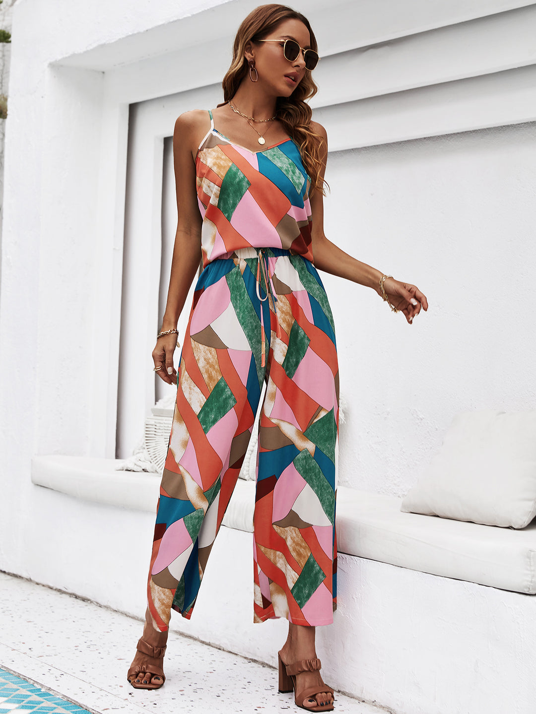 Teal Abstract Print Co-Ord Set