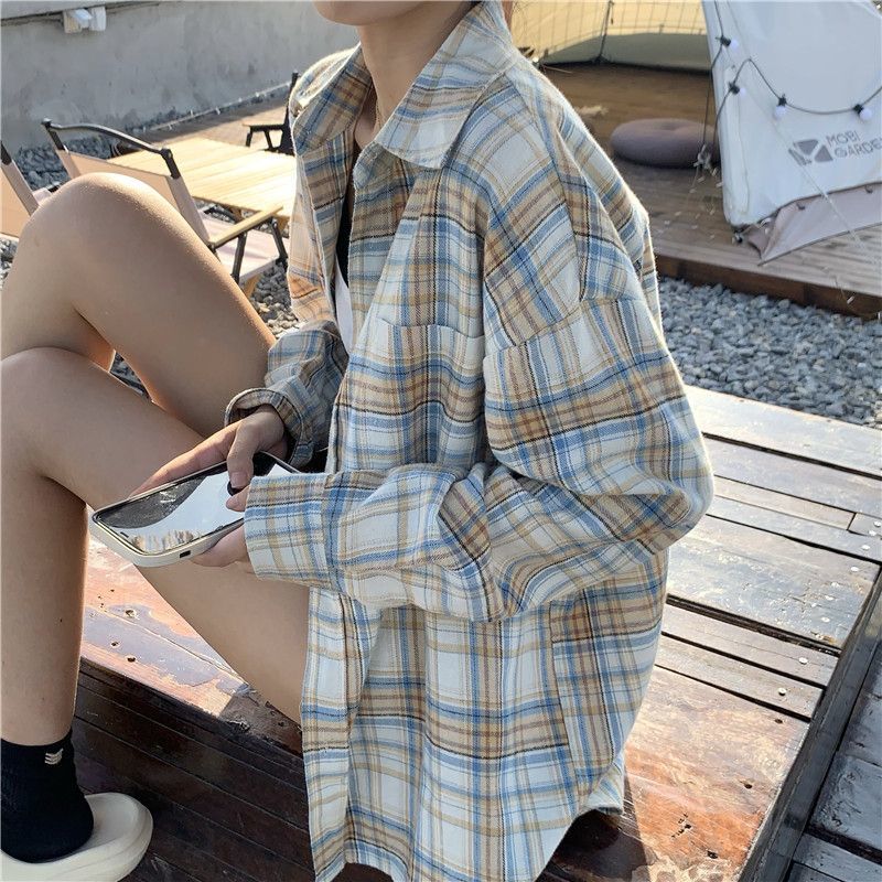 Yellow Oversized Flannel Shirt