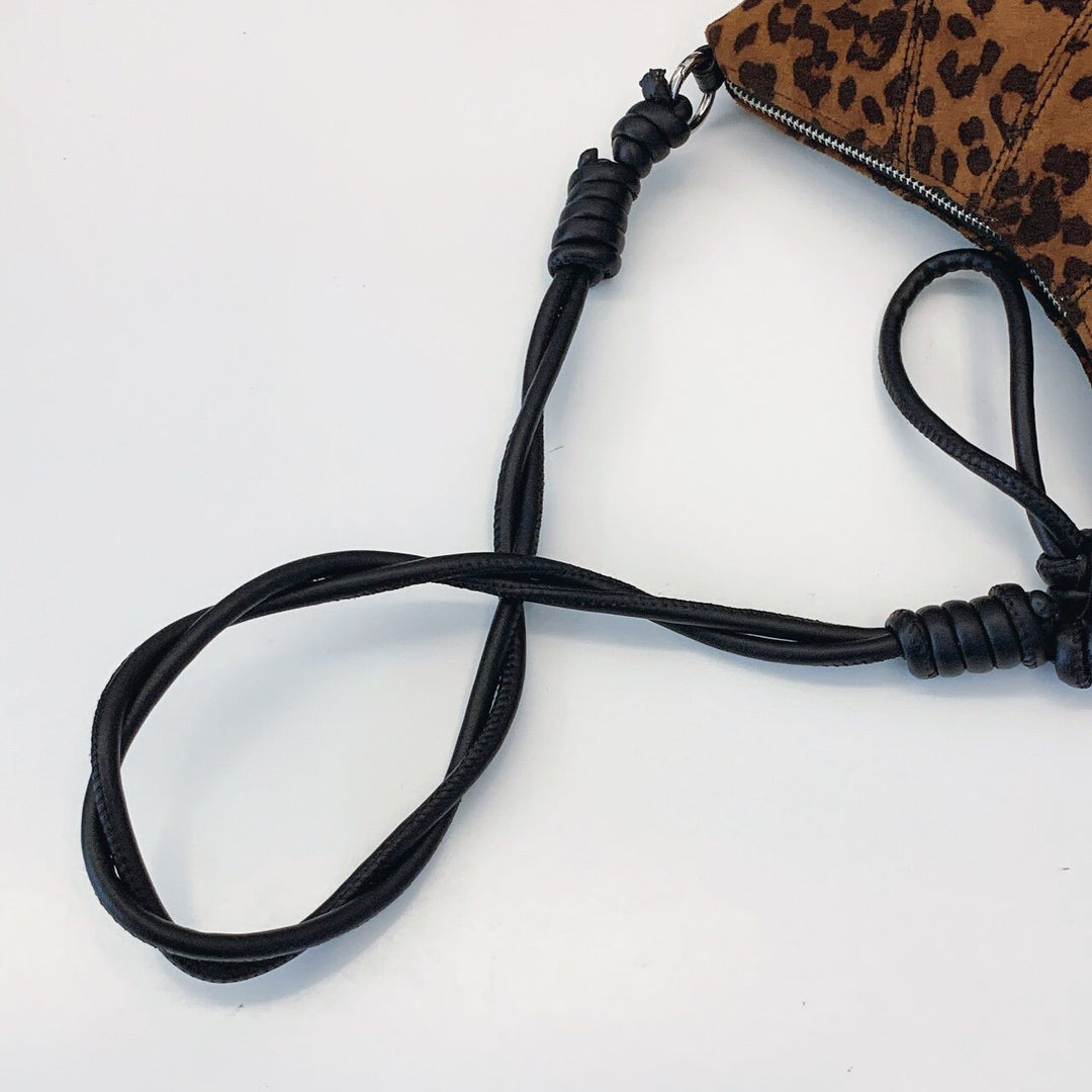 Brown Leopard Print Zipper Bag