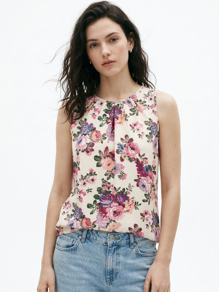 Multi U Neck Printed Blouson