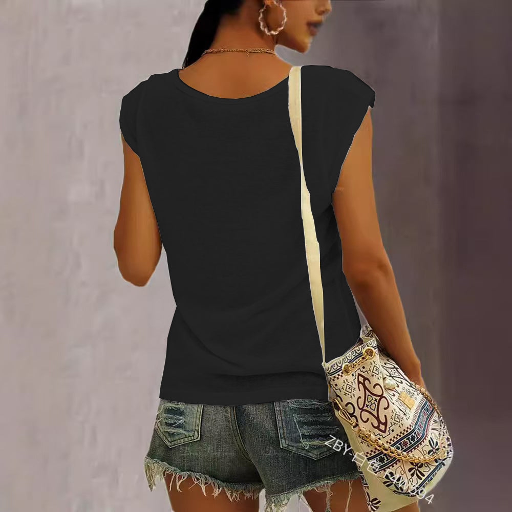 Black Heart Print Graphic Tshirt
