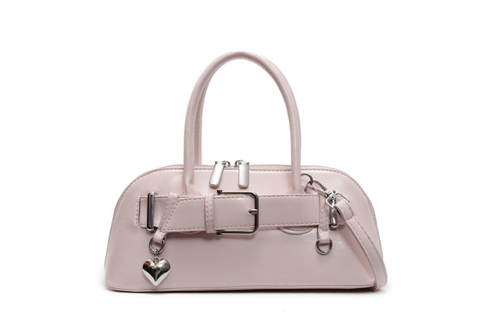 Pink Buckle Belted Hand Bag