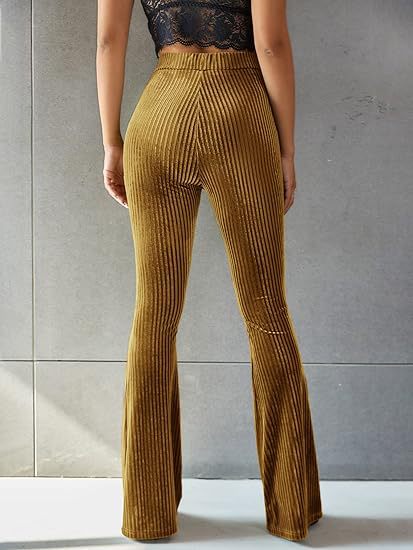 Mustard Fitted And Flared Trouser