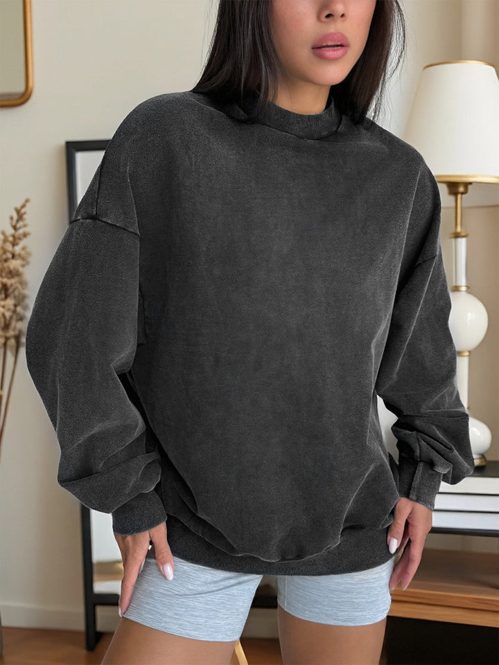 Charcoal One shoulder relaxed sweatshirt
