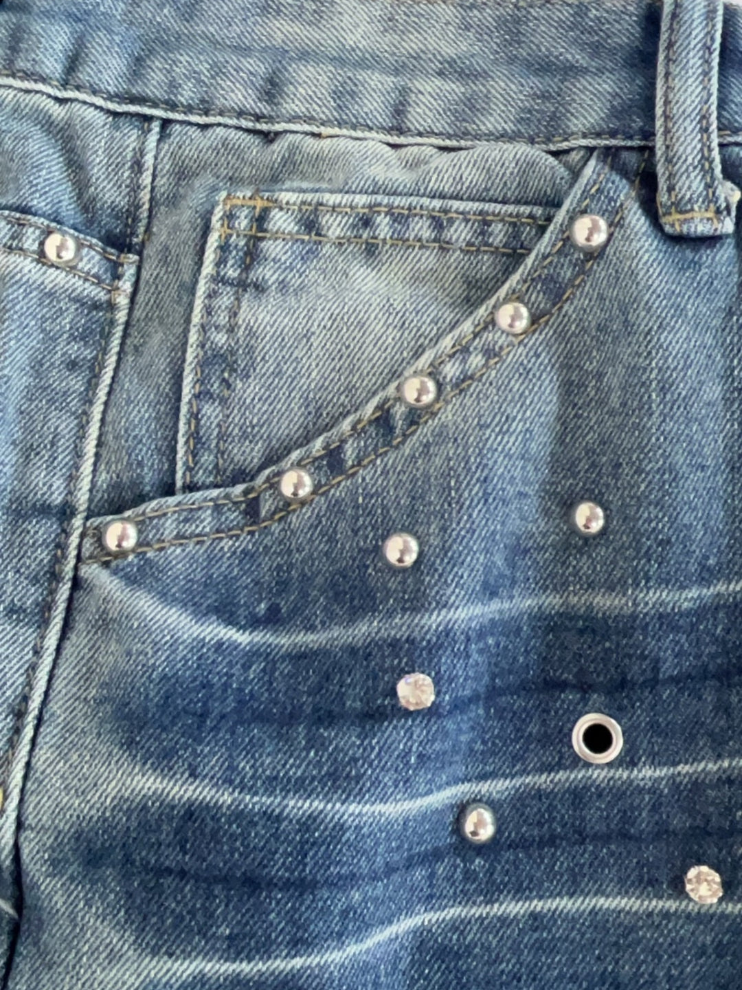 Blue High Waist Wide Leg Jeans