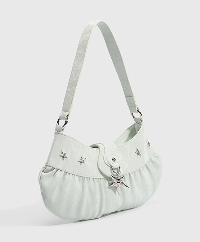 Aqua Ruched Baguette Shoulder Style