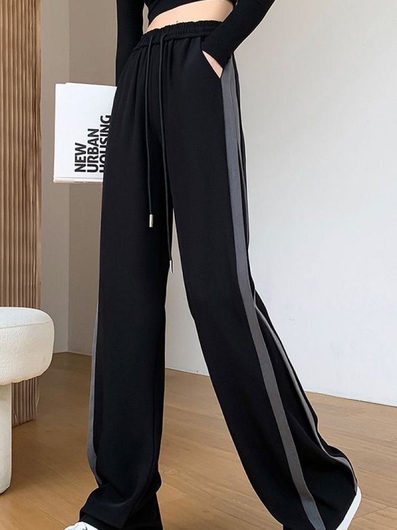 Black Varsity Striped Joggers