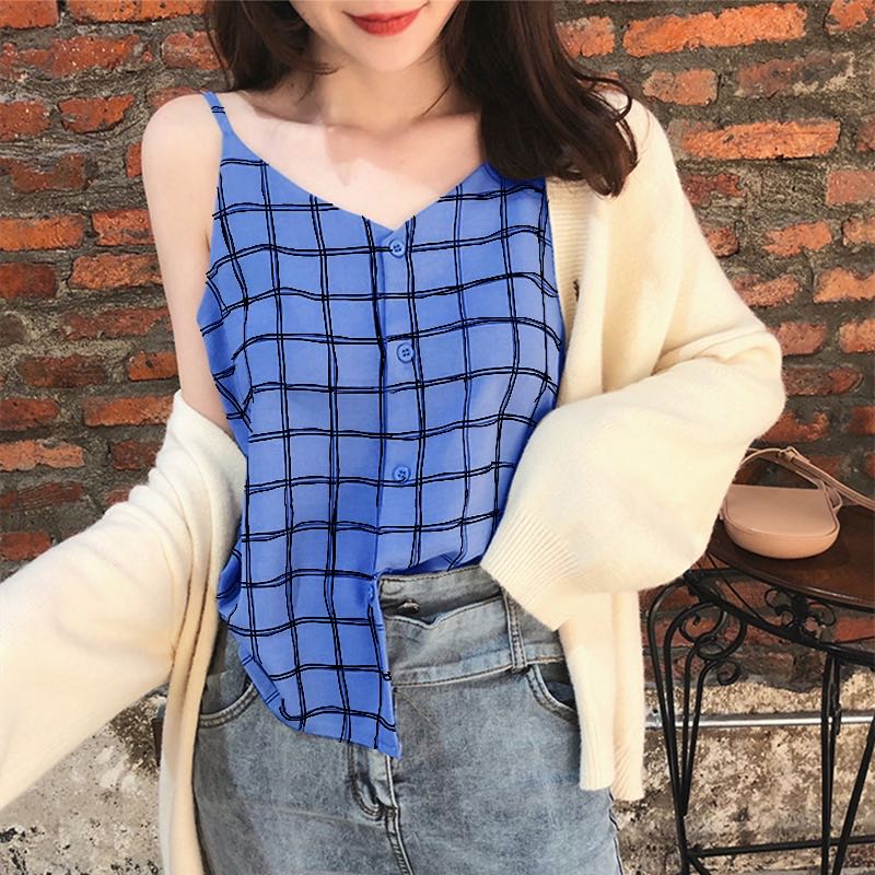 Blue Patterned Cami Top
