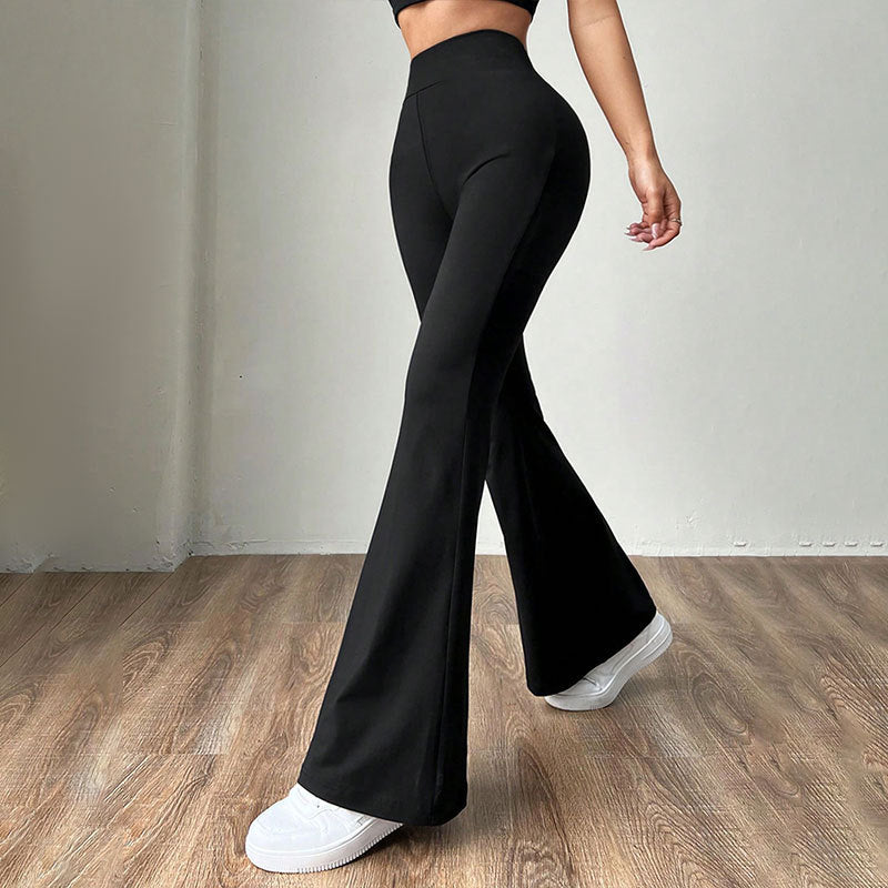Black Solid Flared Trouser