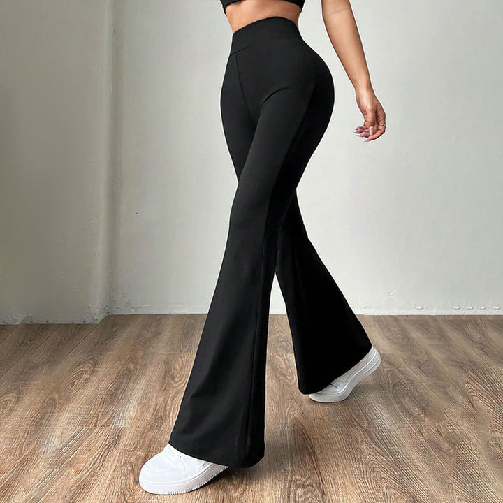 Black Solid Flared Trouser