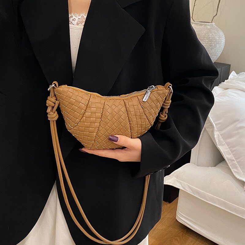 Brown Mini Croissant Sling Bag