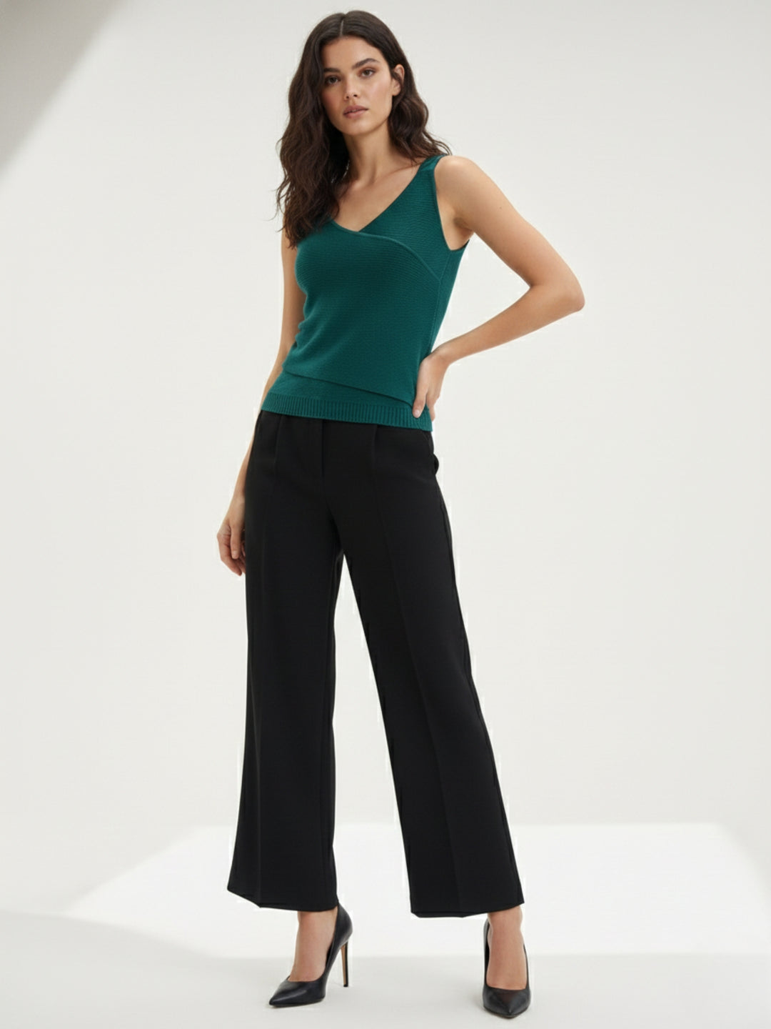 Teal Wrap Flat Knit Tank