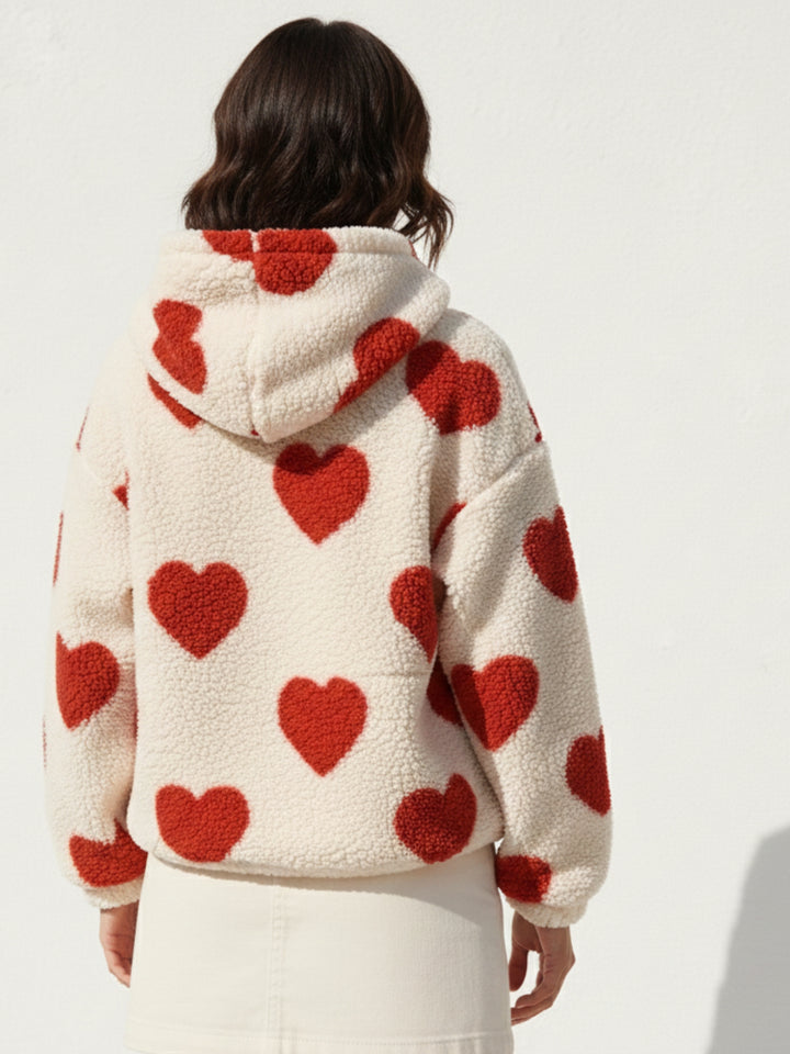 Red Full Sleeve Hooded Sweatshirt