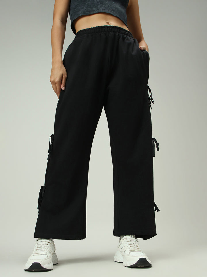Black Bow Detailed Sweatpants