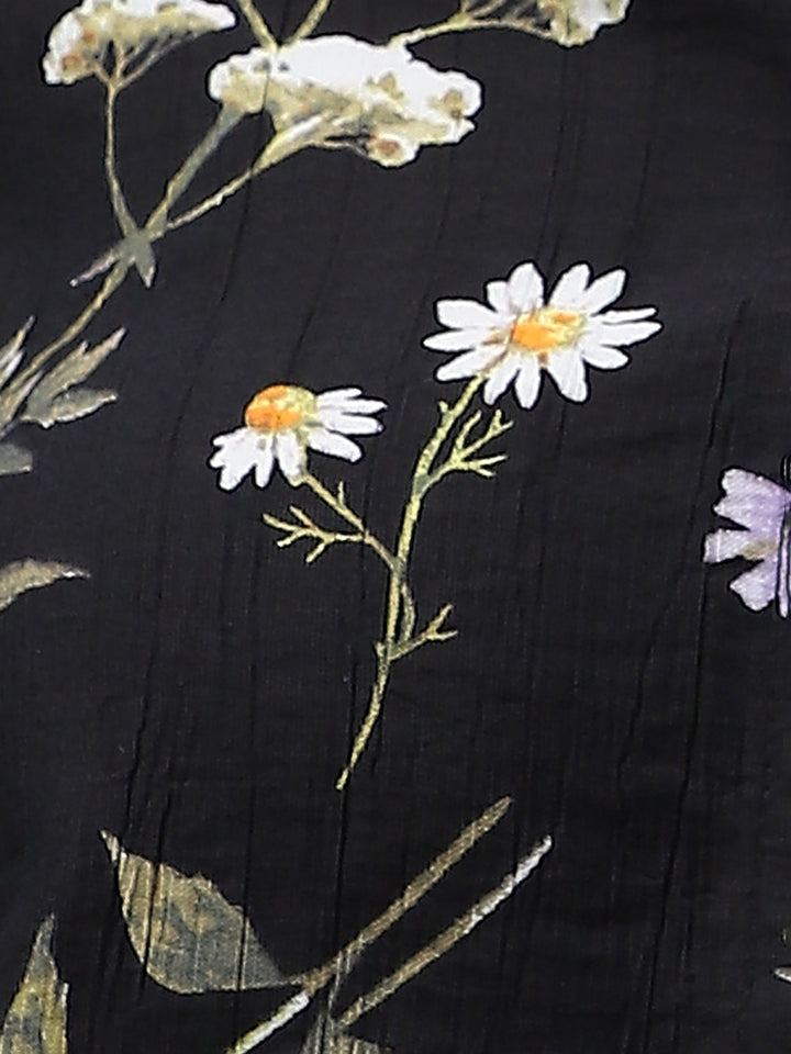 Black Printed Textured Shirt