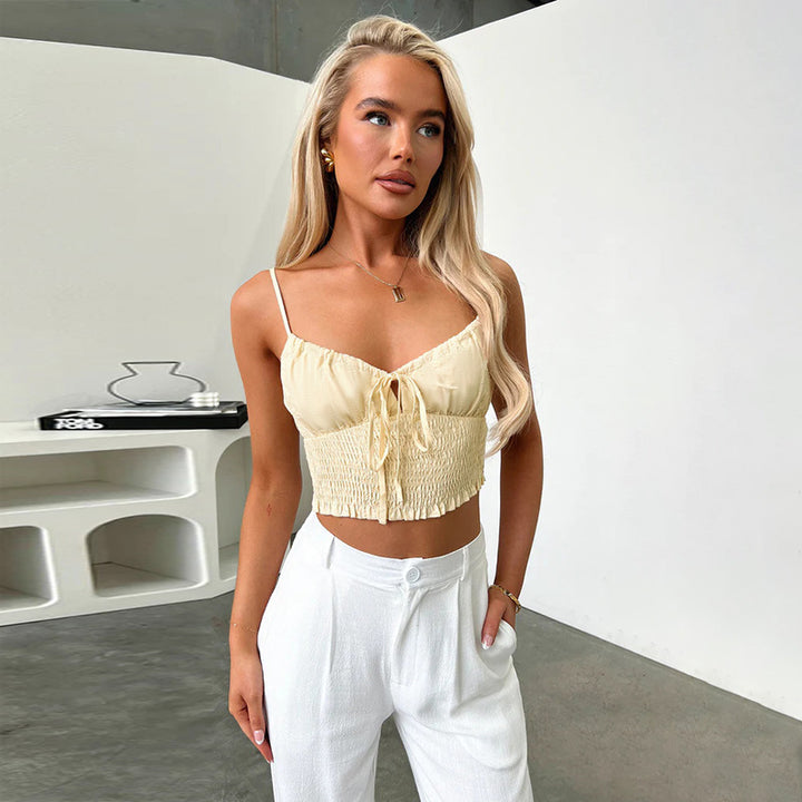 Yellow Smocked Strappy Top
