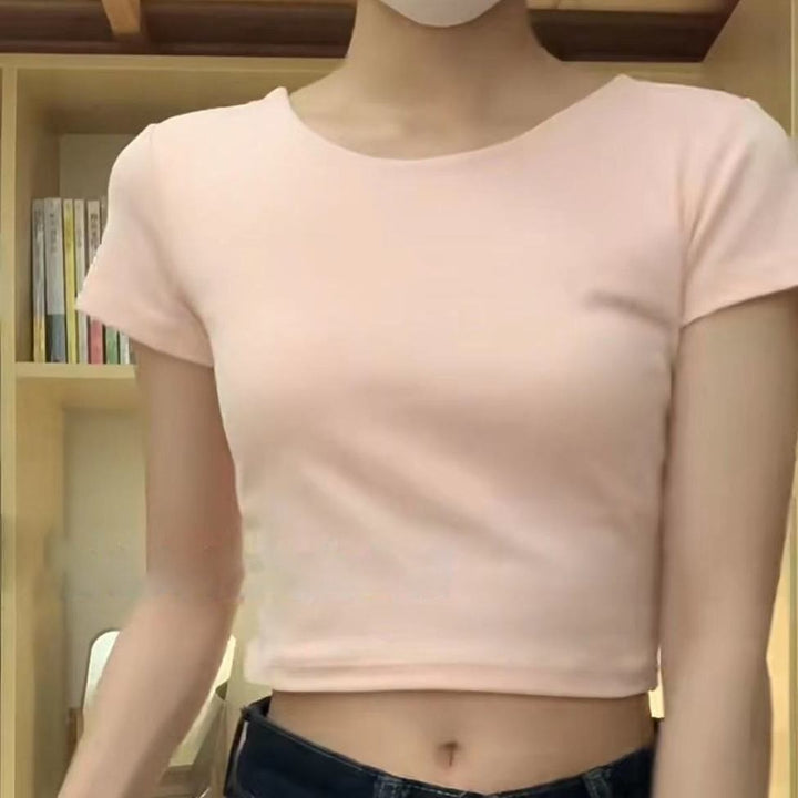 Pink Crop Top With Cutout Detail