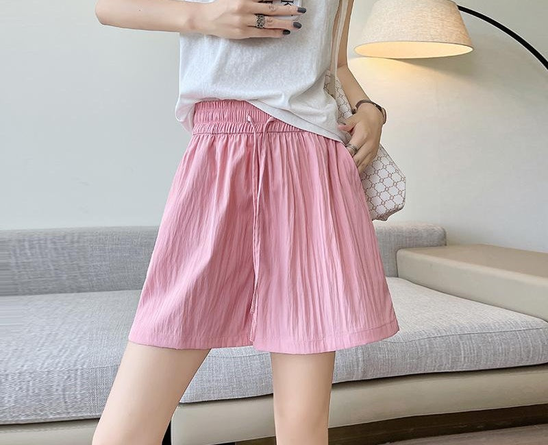 Pink Relaxed Fit Elasticated Drawstring Shorts