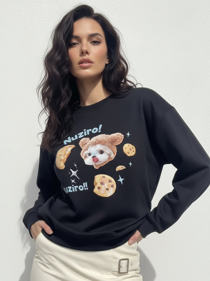 Black Character Graphic Sweatshirt