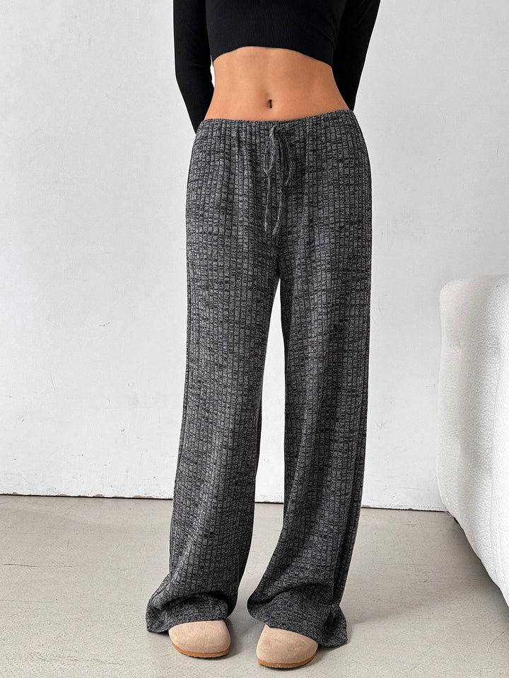 Black Striped Straight Fit Pant