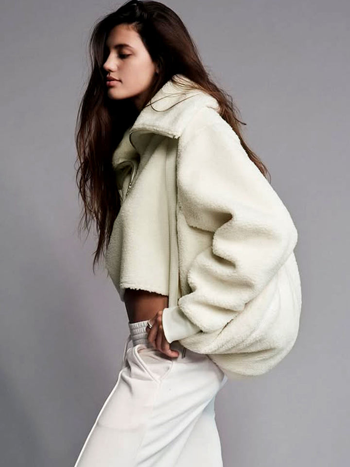 Off White Full sleeve big collar sweatshirt