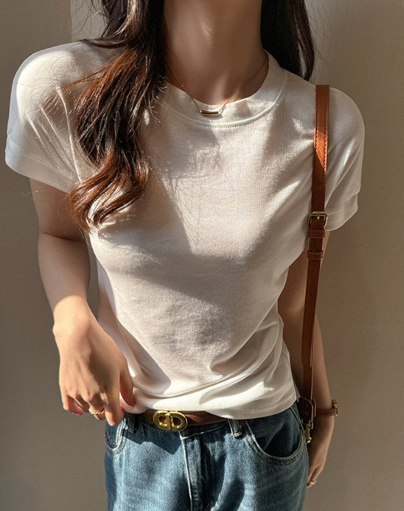 White Crew Neck Relaxed Fit T-Shirt