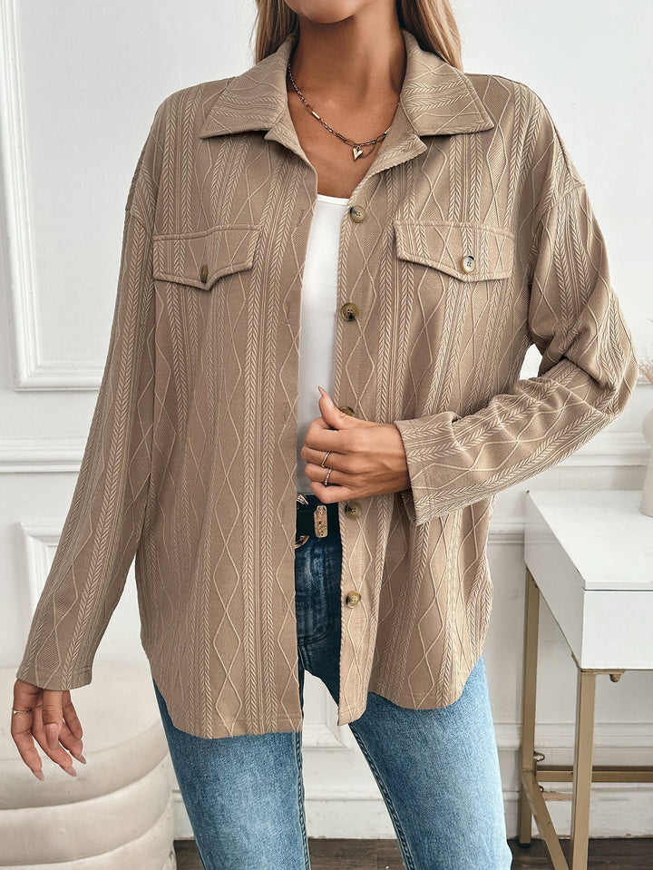 Brown Full Sleeve Collared Front Buttoned Shirt