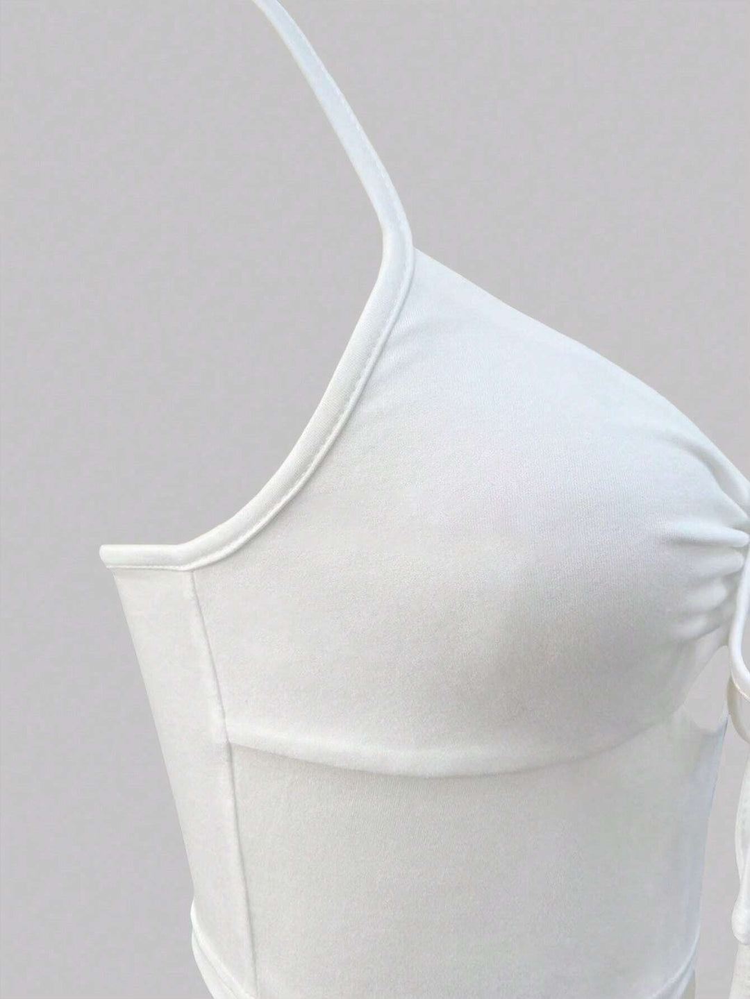 White Double Cut Out Tie Up Camisole