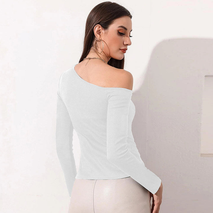 White Off-Shoulder Cut Out Sleeve Top