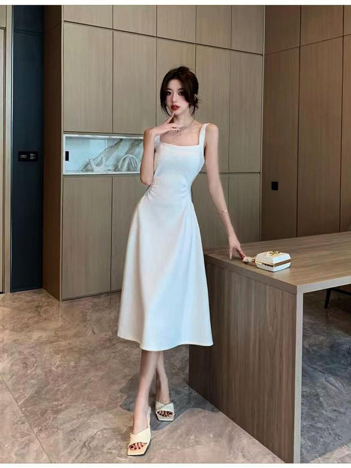 White Square Necked Dress