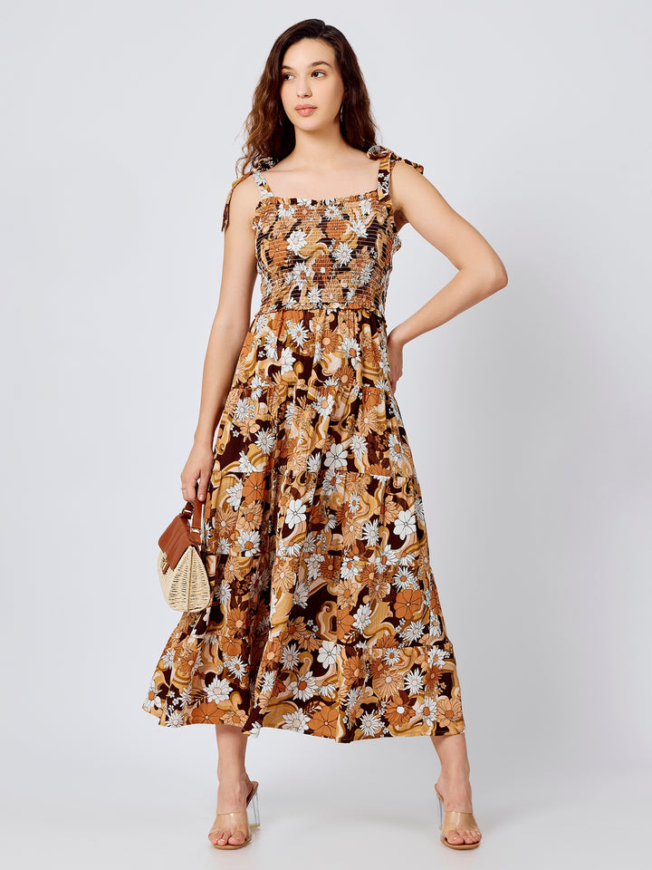 Multi Fit & Flare Tied Dress