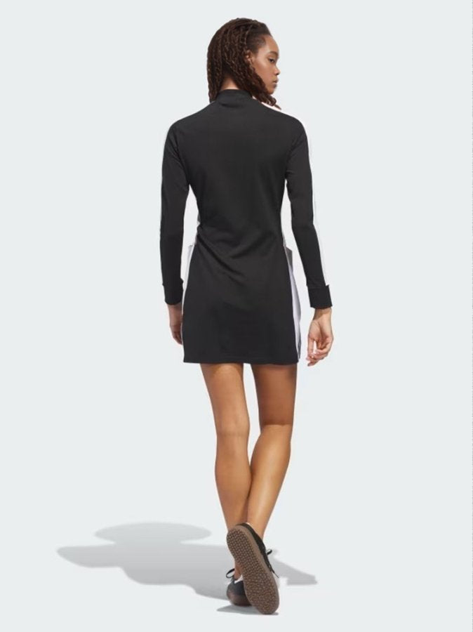 Black Full Panel Sleeve High Neck Dress