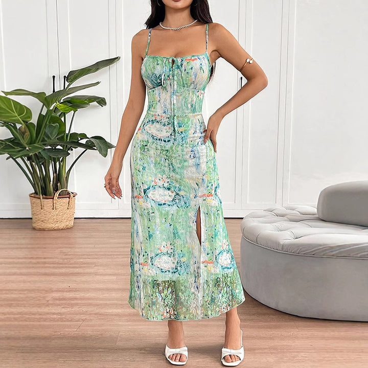 Multi Strappy Side Slit Dress