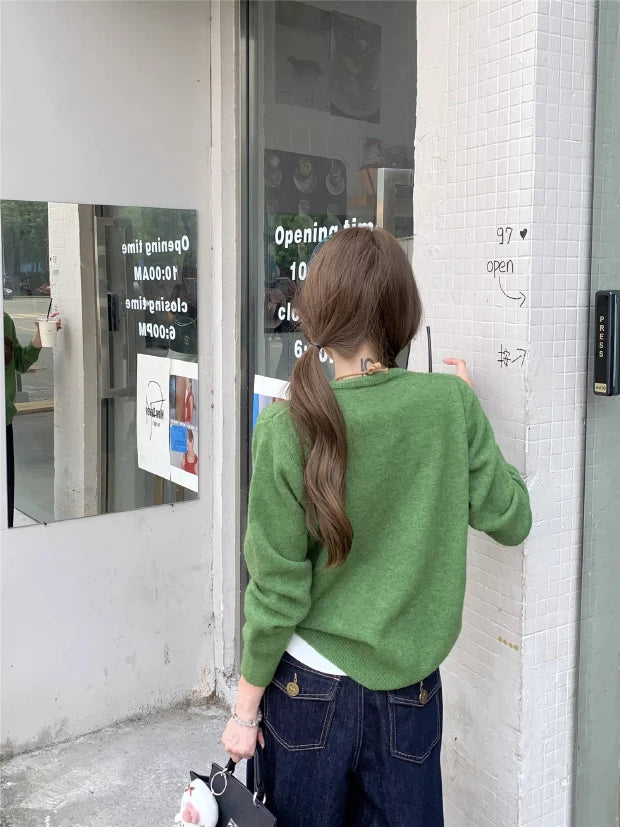 Olive Full Sleeve Front Buttoned Cardigan