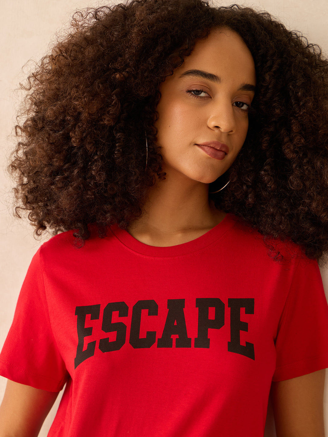 Red Regular Fit Graphic Tshirt