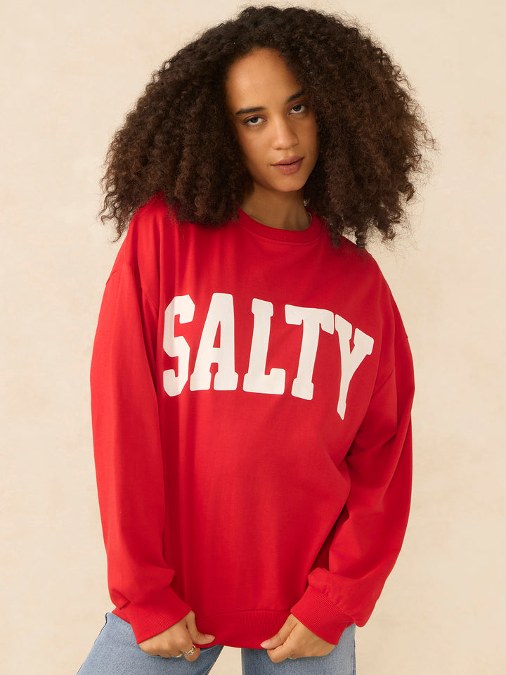 Red Typographic Sweatshirt
