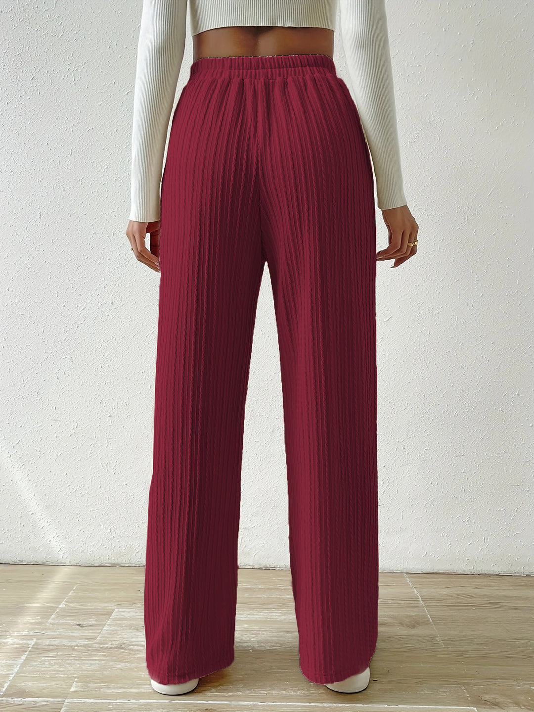 Burgundy Regular Fit Drawstring Joggers
