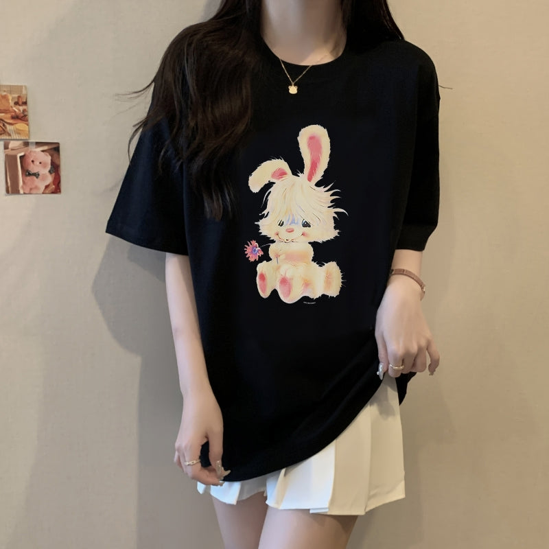 Black Chest Print Graphic Tshirt