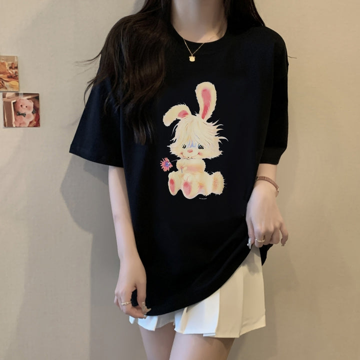 Black Chest Print Graphic Tshirt