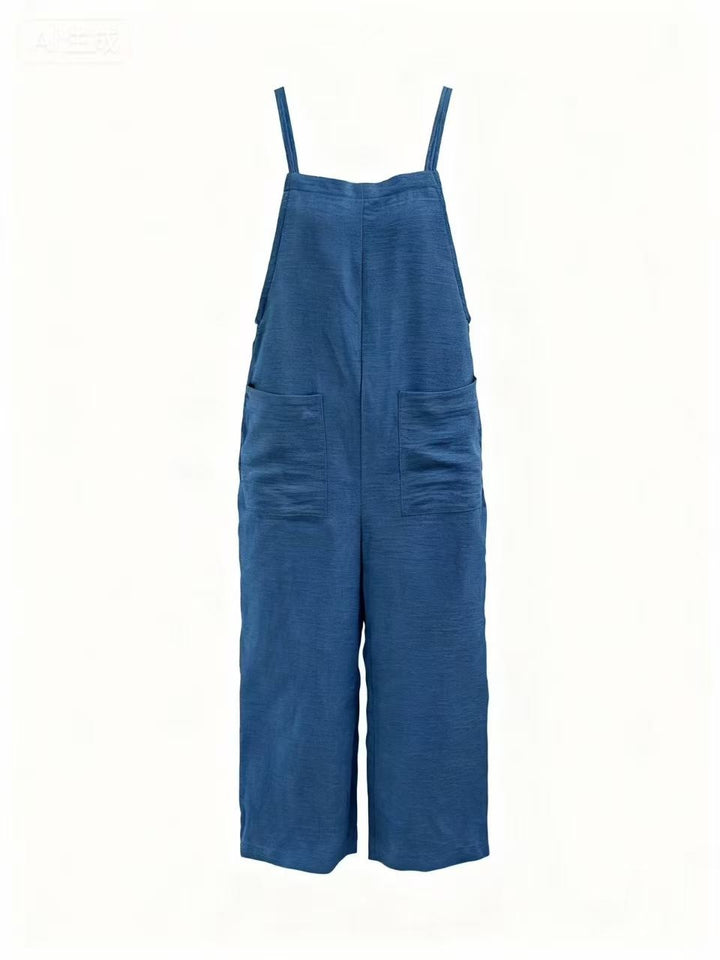 Blue Double Spaghetti Strap Jumpsuits