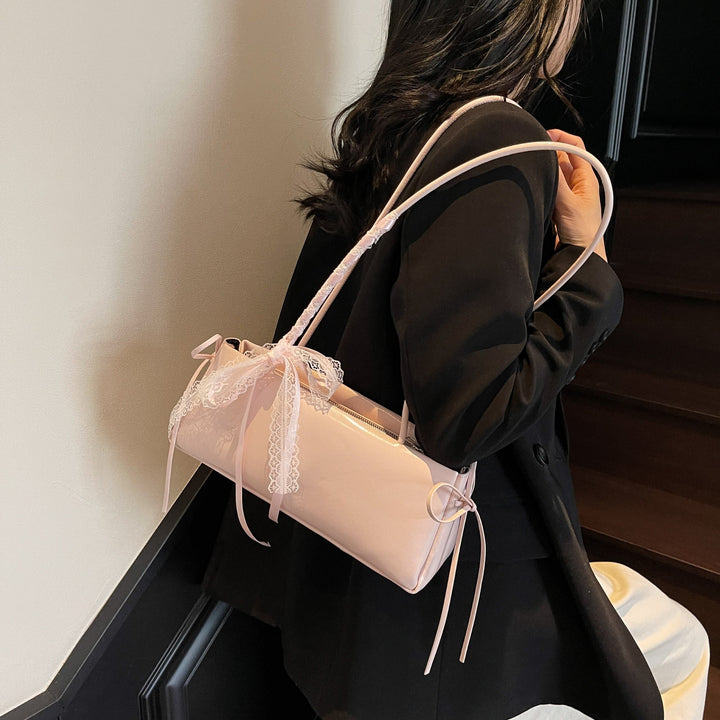 Pink Lace Bow Shoulder Bag