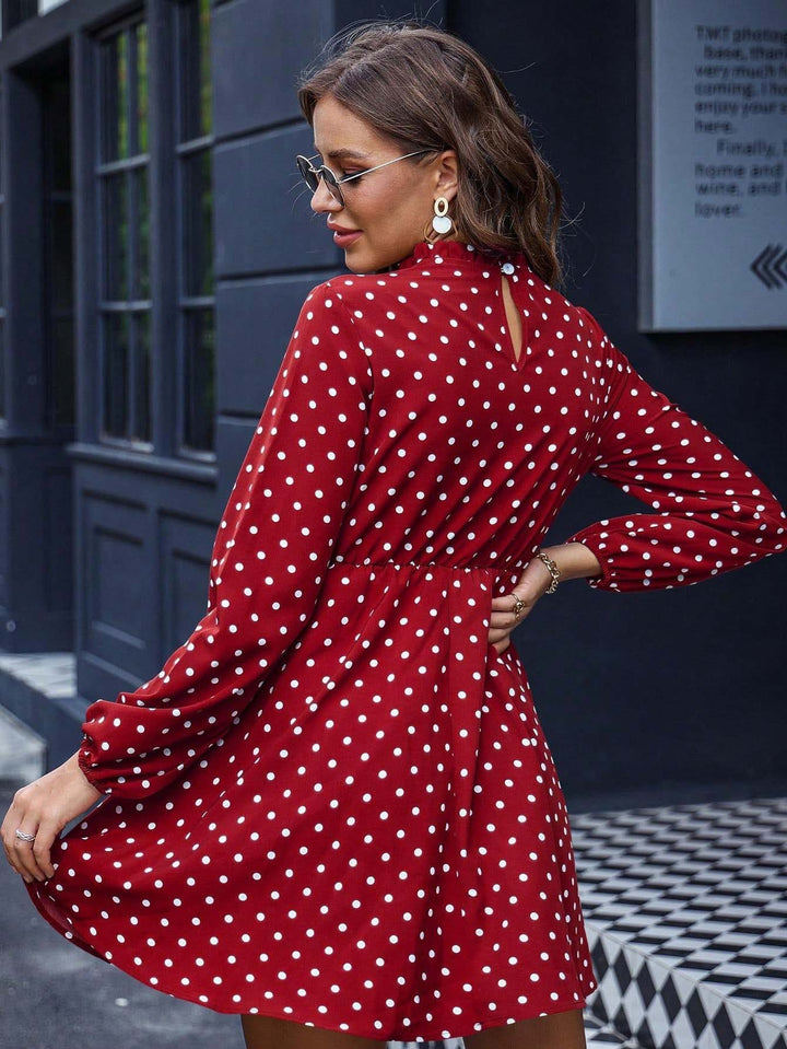 Red Polka Dotted Mini Dress