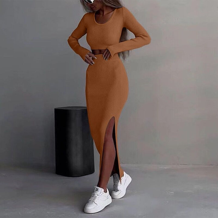 Brown Round Neck Co-Ord Set
