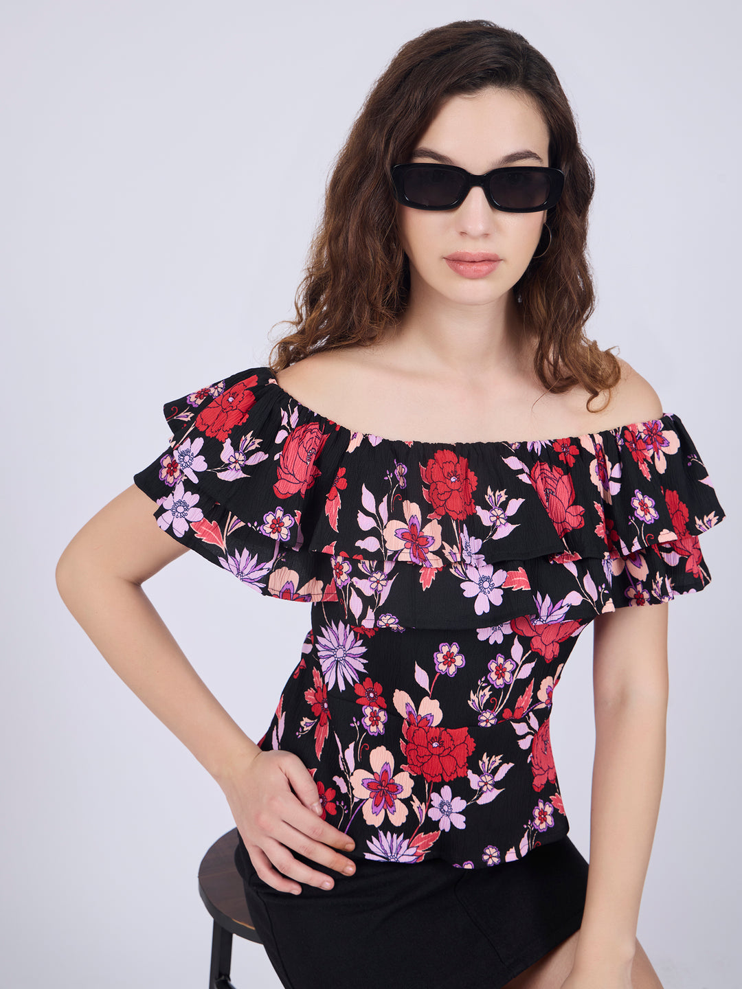 Black Off Shoulder Top