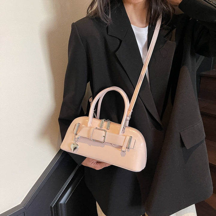 Pink Buckle Belted Hand Bag